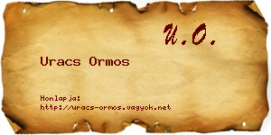 Uracs Ormos névjegykártya